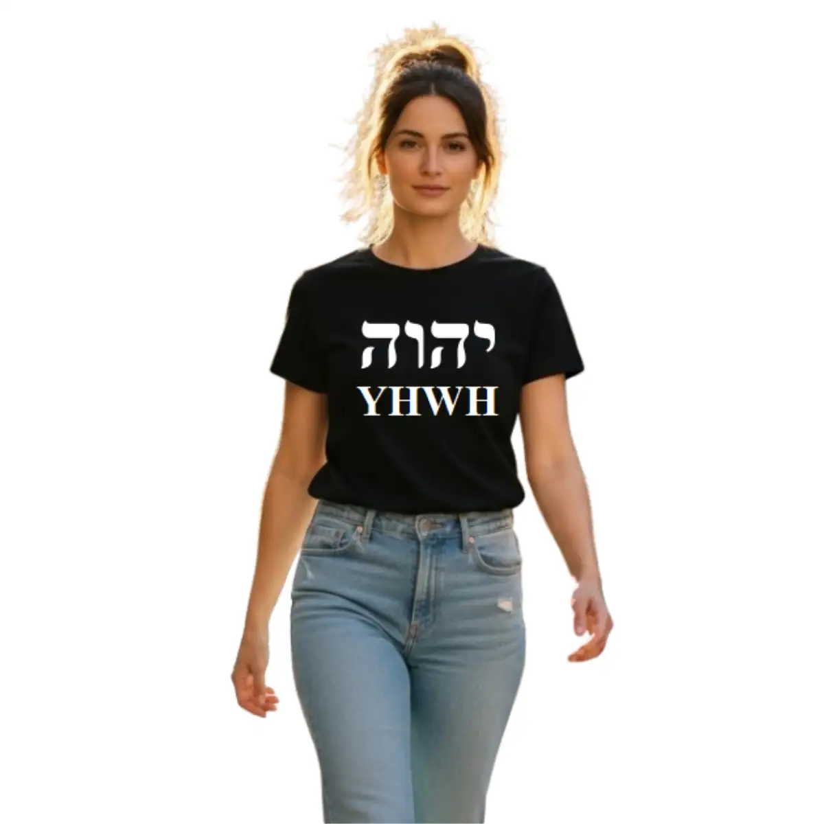 Camiseta Preta Tetragrama Hebraico E Português f