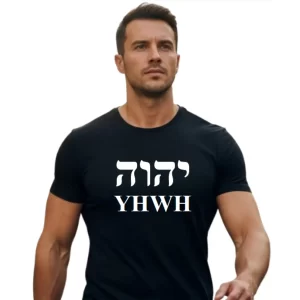 Camiseta Preta Tetragrama Hebraico e Português