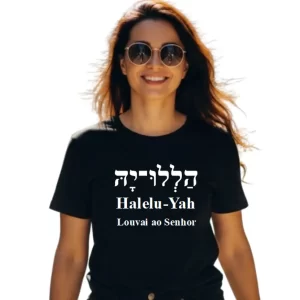 Camiseta preta Aleluia Hebraico